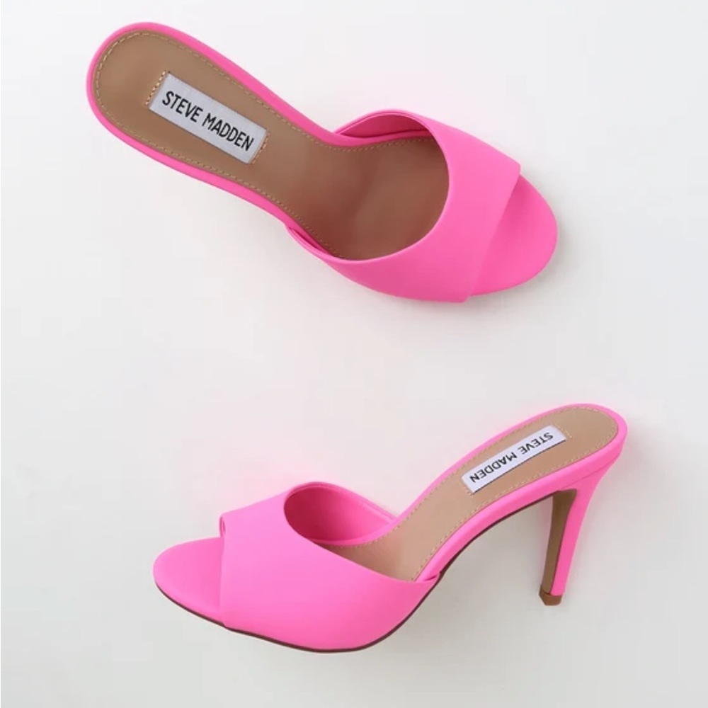 Steve Madden - Erin Mule neon pink sz 7.5 - Picture 6 of 10